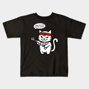 Rambo Cat Funny Gift Kids T-Shirt